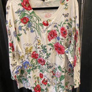 Talbots Womens Cardigan Multi Color 3X